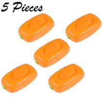 5pcs Cord Switches AC 250V 6A On-Off Bedroom Lamp Inline Cord Switch AC 250V 6A On-Off DPST Control Feed-Through Rocker Switch for Bedroom Table Lamp Orange 5Pcs
